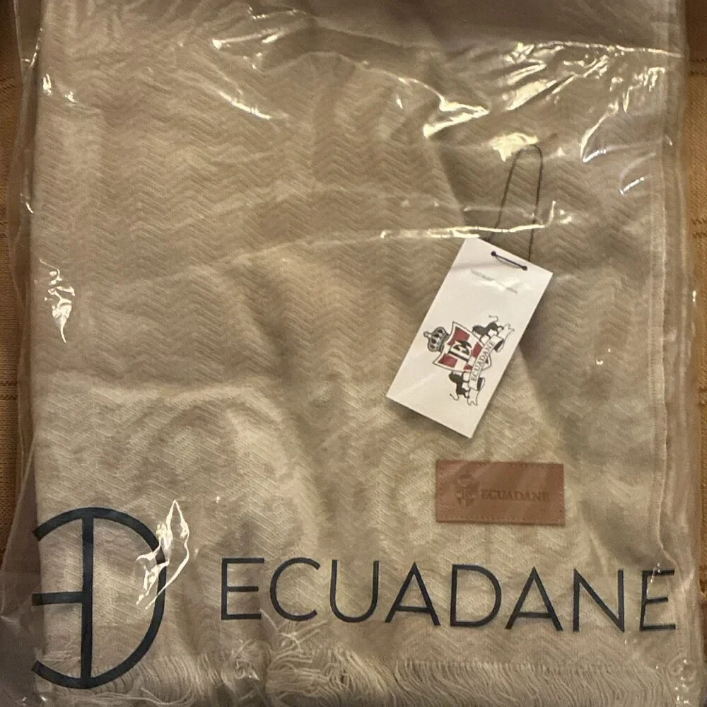 New Ecuadane Southwestern Woven Throw Blanket 52x74 Tan Made in Ecuador